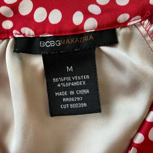 BCBGMaxAzaria Red W/white Polka Dot Dress - Picture 6 of 6